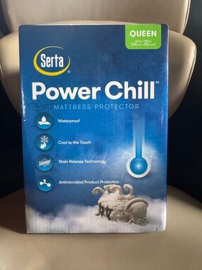 Serta Power Chill Mattress Protector - Blue (Queen)